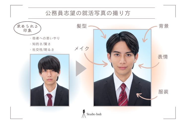 公務員志望におすすめの戦略的な就活写真の撮り方をプロが解説!【業界別の撮り方特集】2